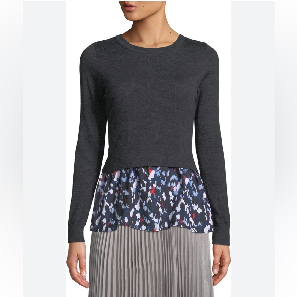 CLUB MONACO Azamik Layered Wool Long-Sleeve Sweater size medium